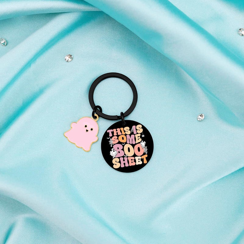 Aisity Halloween Gifts Boo Basket Ghost Keychain Gifts for Her Women Teen Girls Perfect Halloween Boo Basket Ideas Gift for Teen Girl Cool Stuff Funny Gift for Him Her Halloweens Baskets Stuffers - Image 2